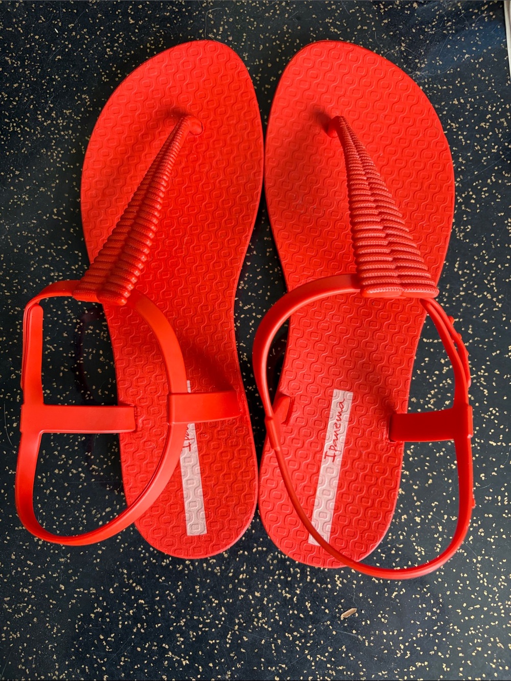 Ipanema Women's Bright Orange T-Strap Sandals NWOT